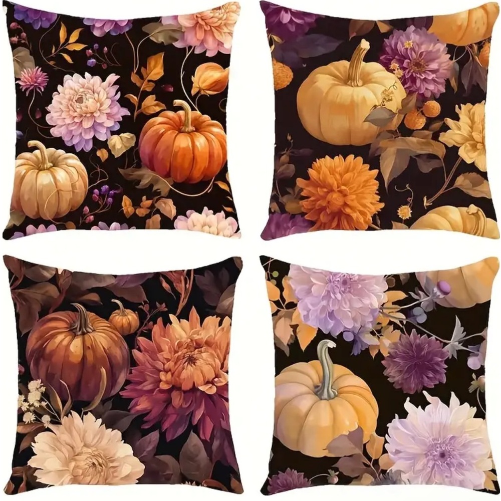 🎃NIP 4/pc/set pumpkins & florals Pillow Covers 🍂PILLOW COVERS ONLY
